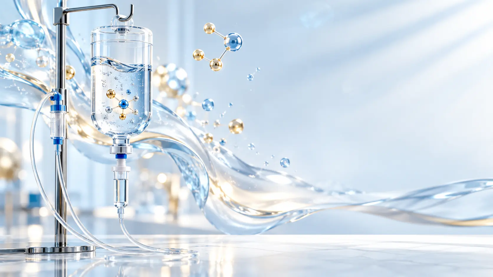 Helle medizinische Visualisierung einer ärztlich geplanten Infusion